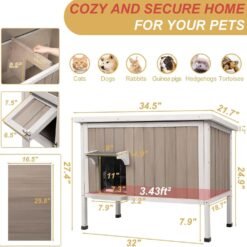 Alternative view of PETSCOSSET Outdoor Cat House Insulated Feral Cat House with Openable Roof,Grey