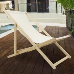 Alternative view of PETSCOSSET GF30 41"L Wooden Patio Lawn Deck Chairs 2 Set Outdoor Camping Sling Chairs, Brown